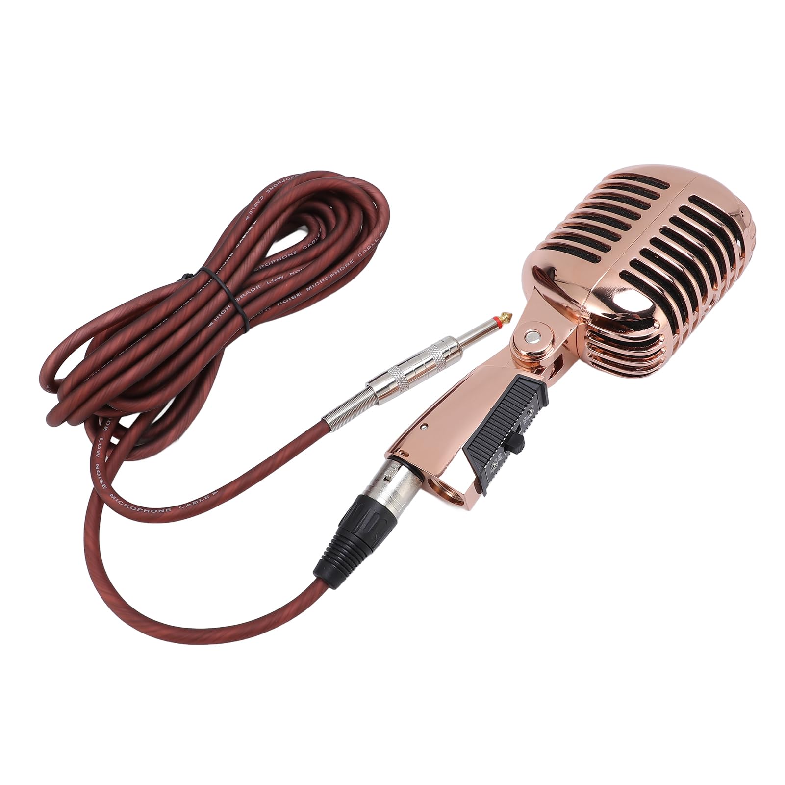 GOWENIC Micrófono Dinámico Cardioide Profesional para Escenario, Salida de Sonido Superior, Adecuado para Músicos de Conciertos, Respuesta de Frecuencia de 50-18KHz (Oro Rosa)