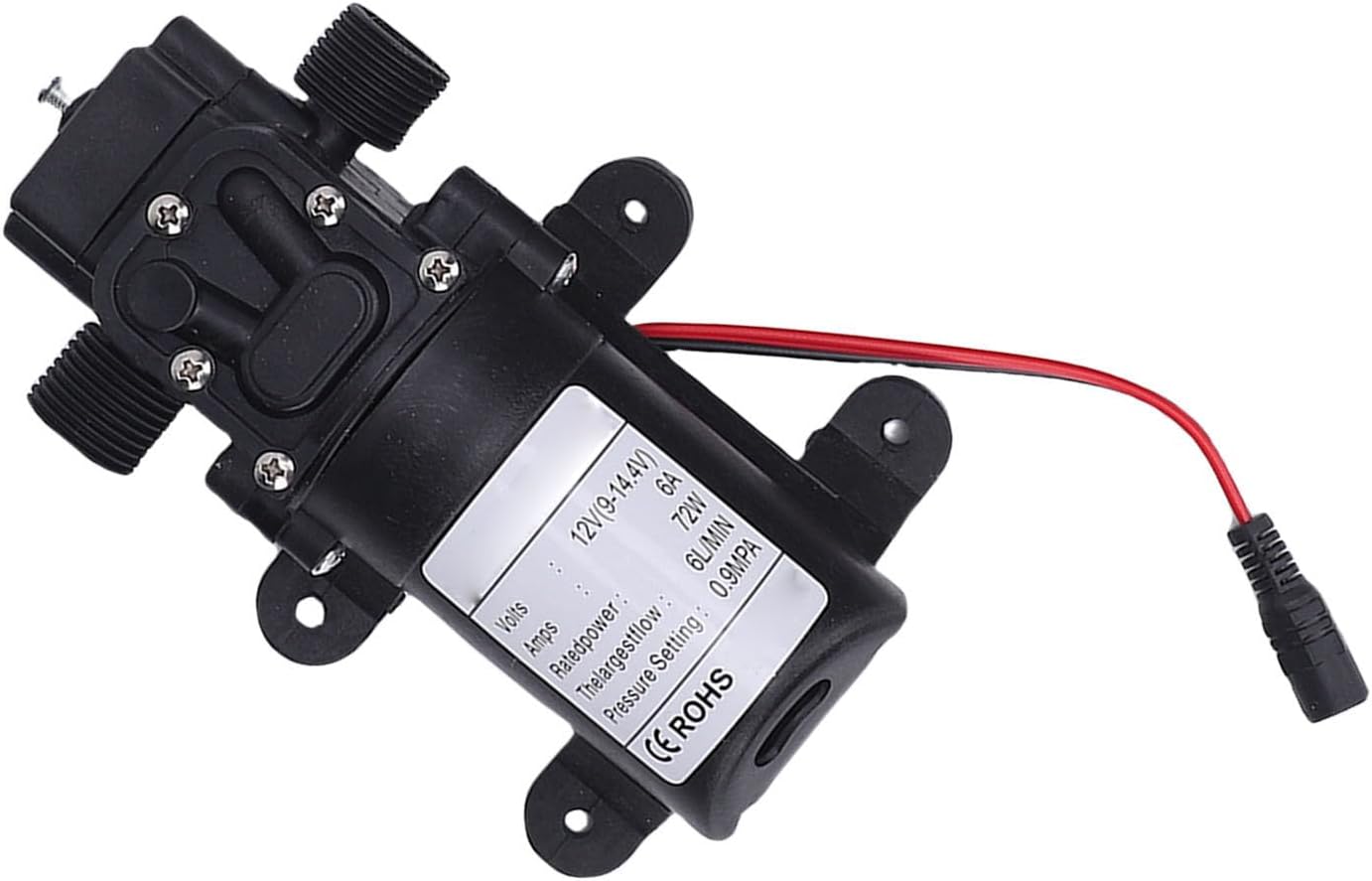 Haofy Heavy Duty Self Priming 72W 12V DC Quick Priming Sprayer Pump with High for Campers, Boat Owners & Gardeners - Ideal for RV Watering, Marine & Lawn Irrigation (US)