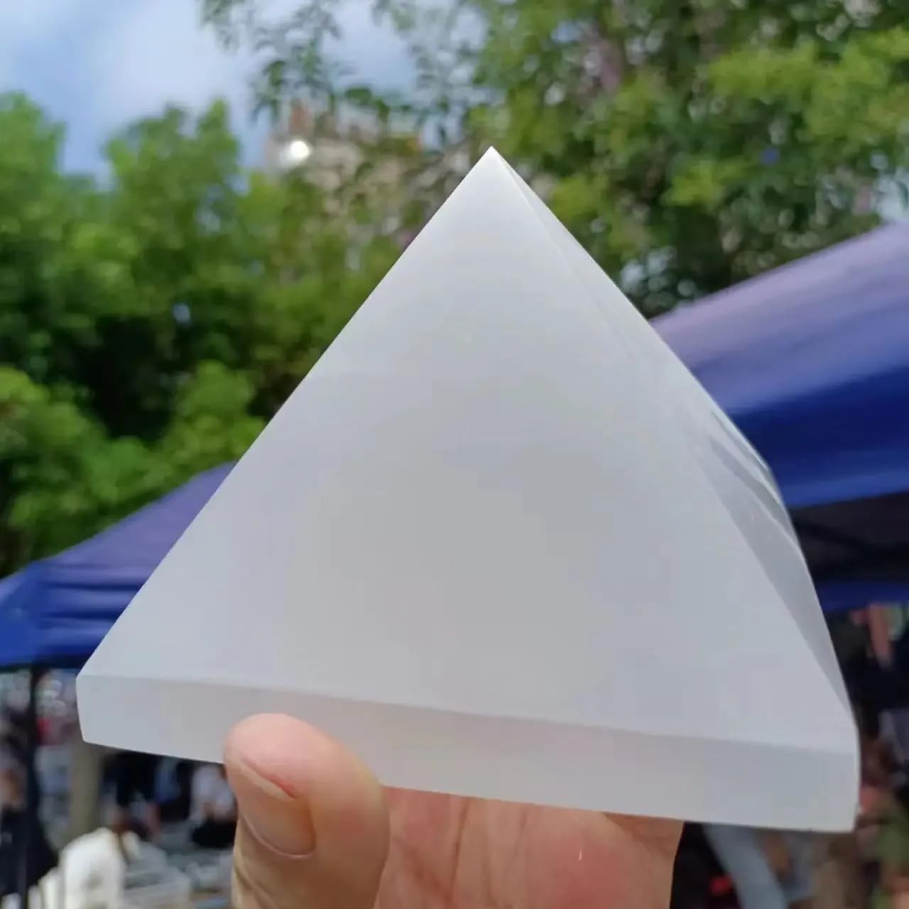 1 pezzo da 700-800 g di piramide quarzo selenite for decorazioni for la casa e l'ufficio