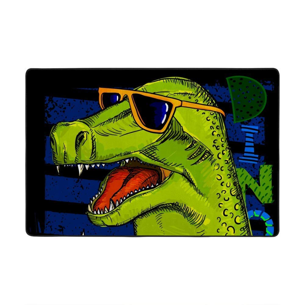 Tapis de salle à manger dinosaures anti-bruit et doux en velours corail Ruchen 183x122