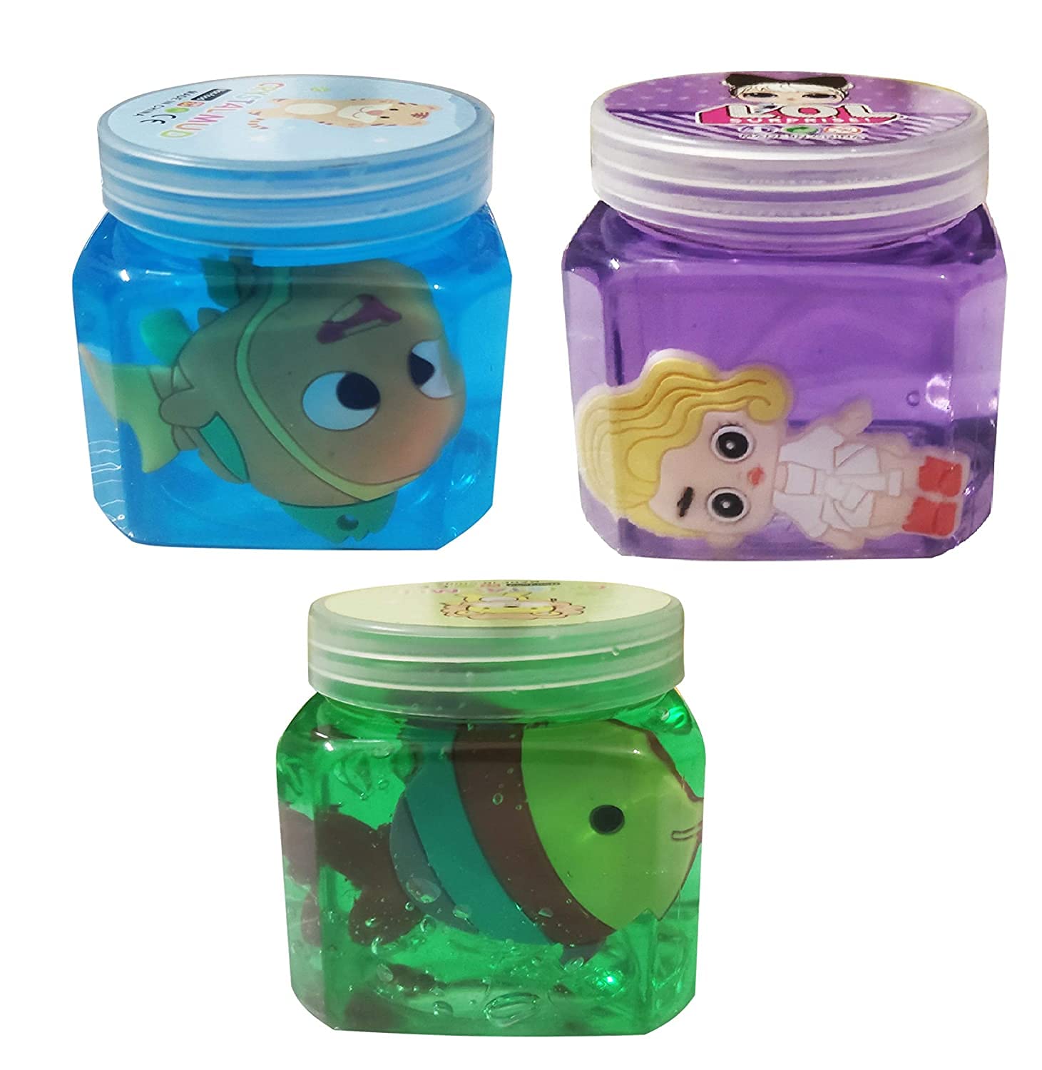 HK Toys Crystal Clay Soft Slime Mud Putty Fun Toy for Kids Boys and Girls (Slime Set of 3)