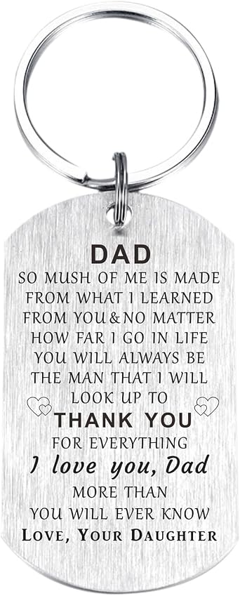 CPLJW Dad Birthday Gift - Gifts for Dad from Son Daughter, Daddy Keychain Gifts for Birthday Fathers Day Presents