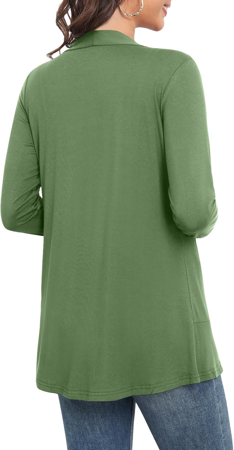 Yincro Women's Long Sleeve Cardigan Lightweight Soft Open Front Casual Cardigans - Image 2