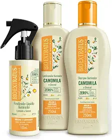 Kit Camomila Bio Extratrus Clareamento Dos Fios 3 Produtos
