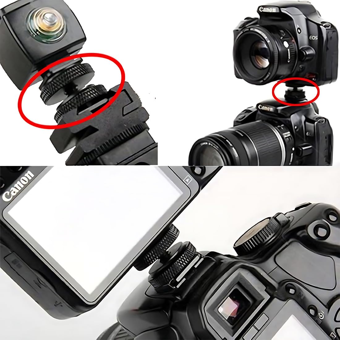 3 Pezzi Adattatore Per Slitta A Caldo,Adattatore Attacco Hotshoe,Adattatore Perflash A Slitta,Adattatore Per Vite Per Fotocamera,Scarpa Calda,Vite Per Treppiede Connettore Adattatore A Vite Da
