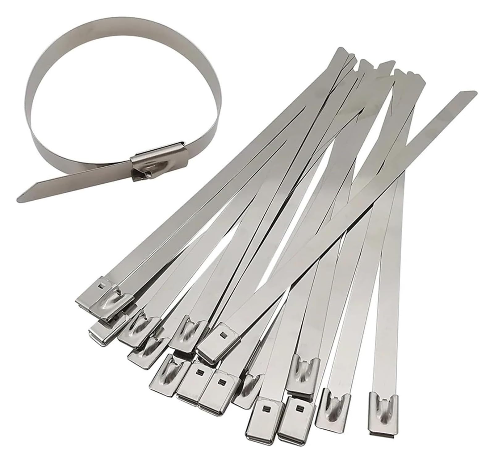 Metal Cable Ties, 304 Stainless Steel Cable Ties Self-Locking 7.9x100-300mm 100Pcs(7.9X200mm)