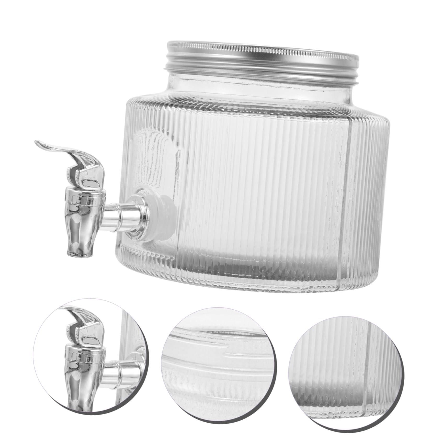 PartyKindom Dispensador de Bebidas y Diseño Único con Grifo de Vidrio 2,8l con Tapa Sellada Adecuado para Agua, Té Helado y Limonada en Reuniones y Fiestas