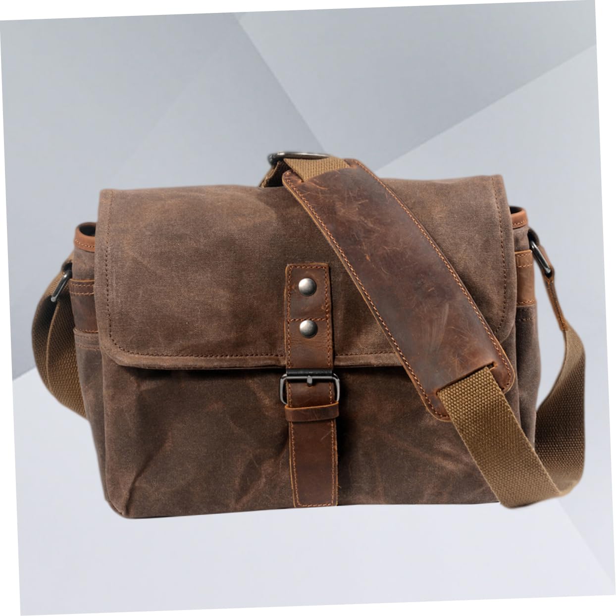 Borsa per Fotocamera in Tela Cerata Resistente All'acqua e Agli Urti Tracolla Singola per Uso Quotidiano e Viaggi Spazio per Macchina Fotografica e Obiettivi