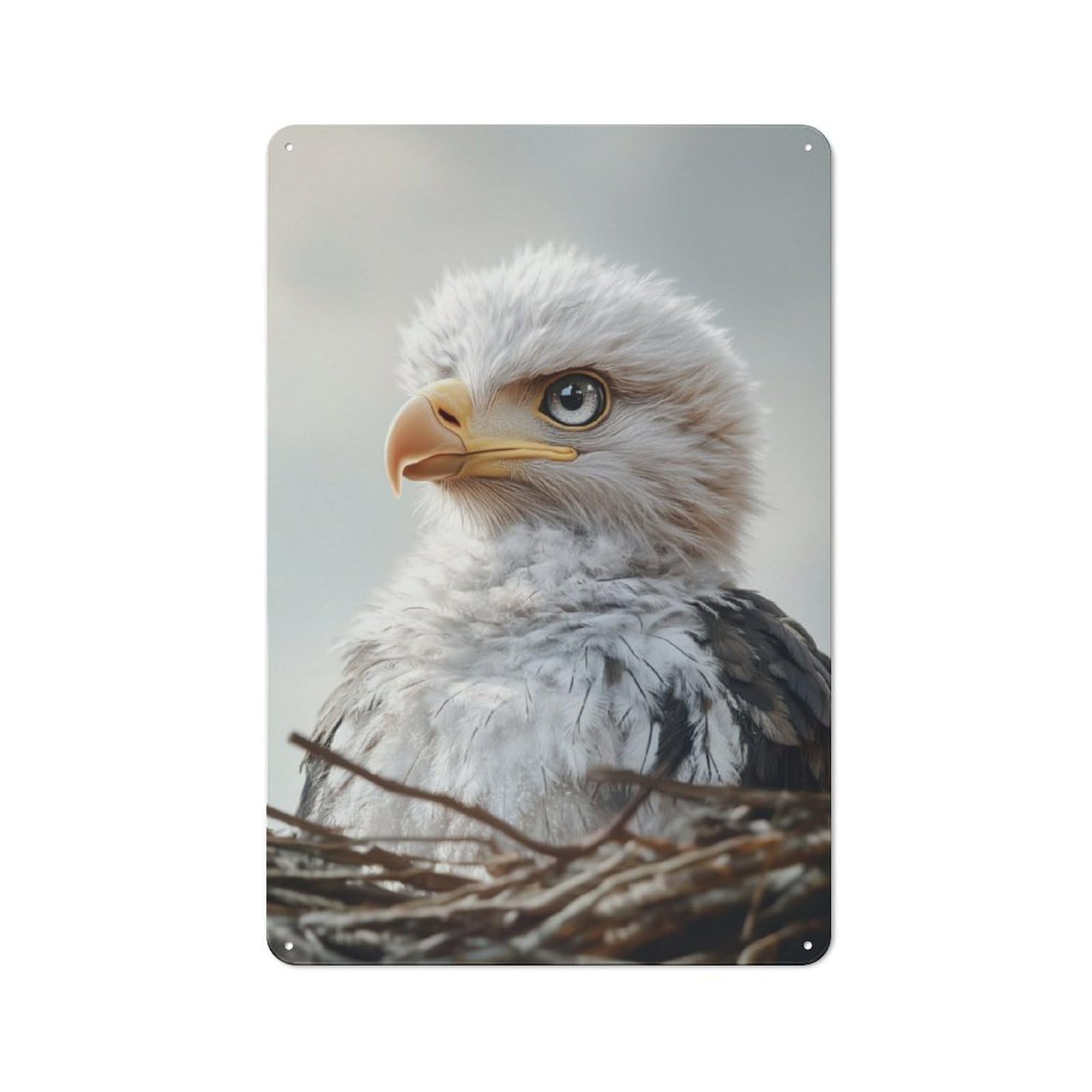 Junmoney Baby Eagle Portrait Retro Tin Sign 30X20cm For Garage Or Workshop, For Furnishing A New Garage And Workshop With Retro Decor