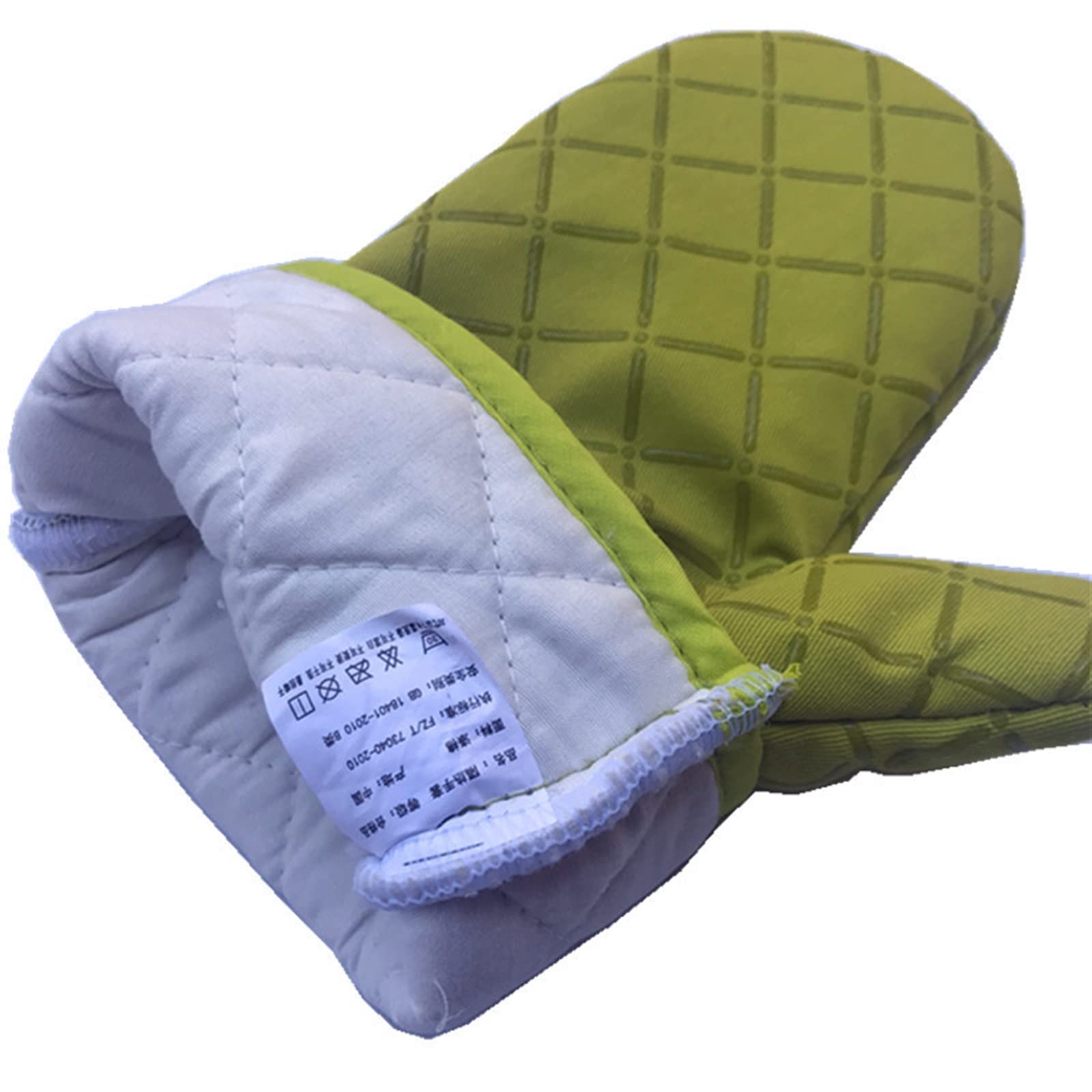 Gants de Cuisine antidérapants en Coton imprimé Silicone, résistants à la Chaleur, for la Cuisson, la pâtisserie et Le Gril(Green)