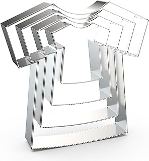 T-Shirt/Sports Jersey/Medical Scrub/Baby Shirt Cookie Cutter Set - 5", 4", 3", 2" - 4 Piece - Stainless Steel
