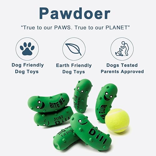 Miniatura 9 de Pawdoer Pelota chirriante para perro juguetes de látex para cachorros pequeños y medianos goma suave interactiva para jugar atrapar rebotar y