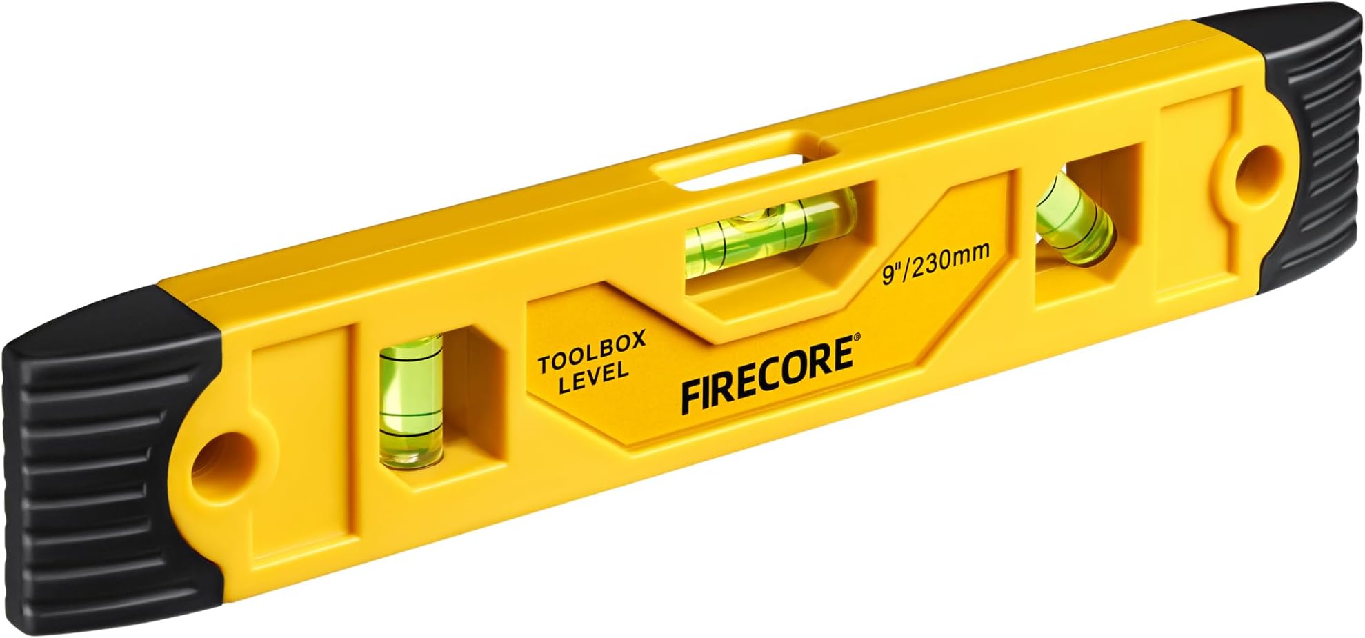 Firecore Magnetic Torpedo Level, 9-Inch Shockproof Toolbox Level with 3 Bubble Spirit Level 45 90 180 Degree