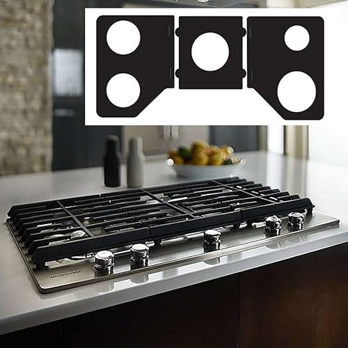 Miniatura 5 de Protectores de estufa Premium Plus para estufa de gas Frigidaire modelo FPGC3677RS, corte personalizado, revestimiento de estufa fácil de limpiar,