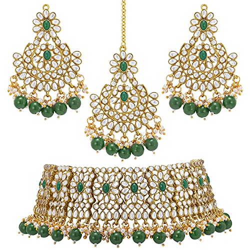 Image of Peora Crystal Faux Pearl Necklace & Jewellery Set Gift for Women