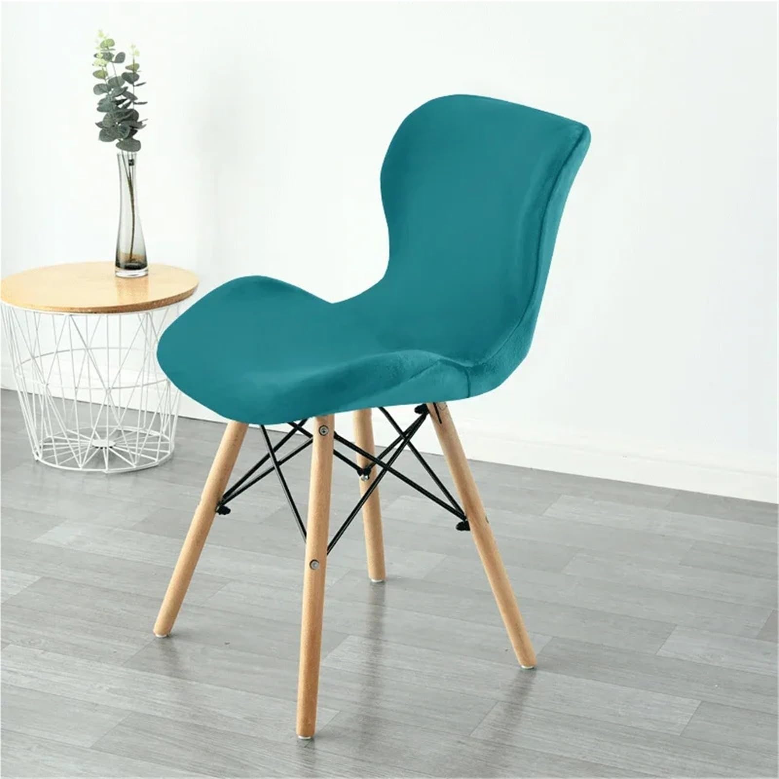 FVDZRFIE Chair Covers Velvet Chair Cover Elastic Curved Dining Seat Cover(Color 8,6pcs)