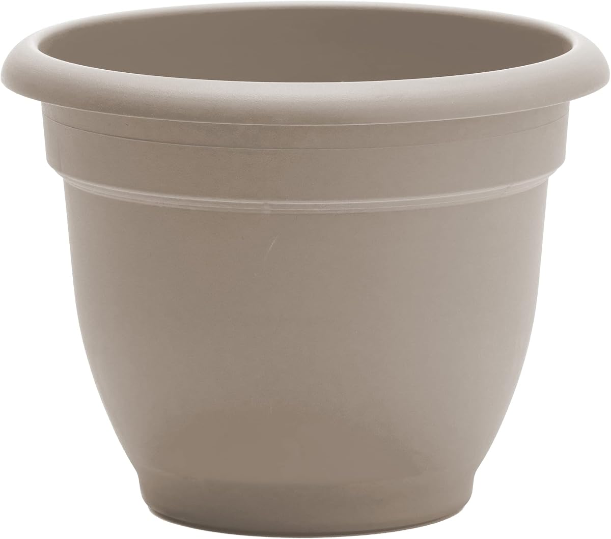 Bloem Ariana Macetero con autorriego: 12.0 in – Piedra de guijarro – Maceta de resina duradera, para uso interior y exterior, disco de autorriego incluido, jardinería, capacidad de 3 galones