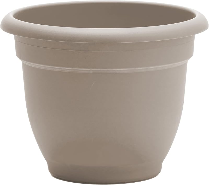 Bloem Ariana Macetero con autorriego: 12.0 in – Piedra de guijarro – Maceta de resina duradera, para uso interior y exterior, disco de autorriego incluido, jardinería, capacidad de 3 galones