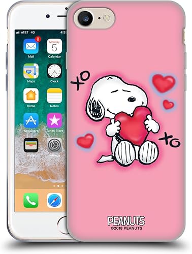 Vista 138 de Head Case Designs Funda de gel suave con licencia oficial de Peanuts I Love Pattern Snoopy Boardwalk Airbrush compatible con Apple iPhone 15