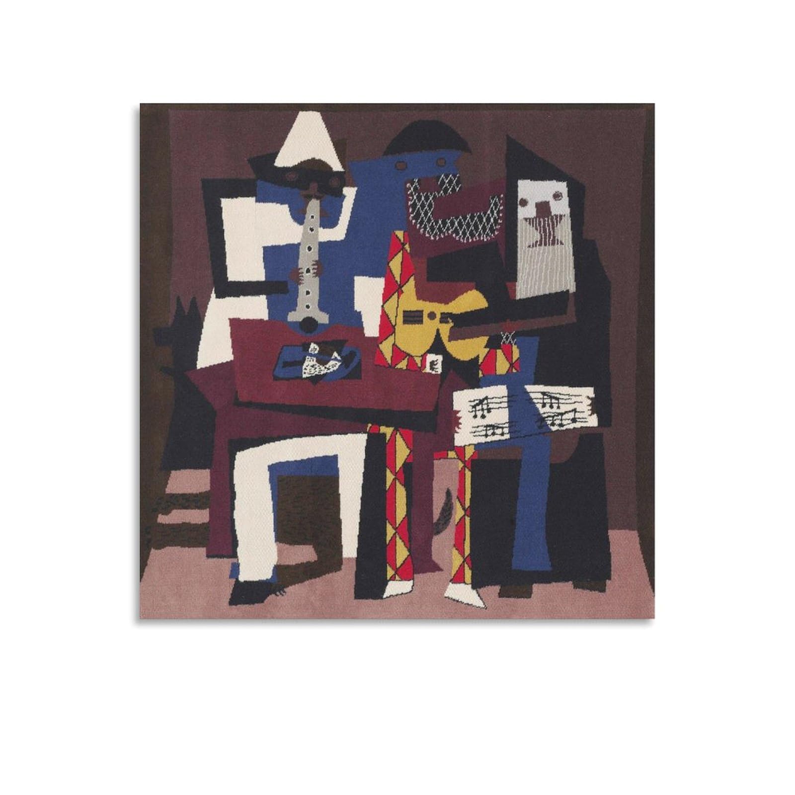 模写 パブロ・ピカソ 「3人の音楽家」 絵画 キャンバス