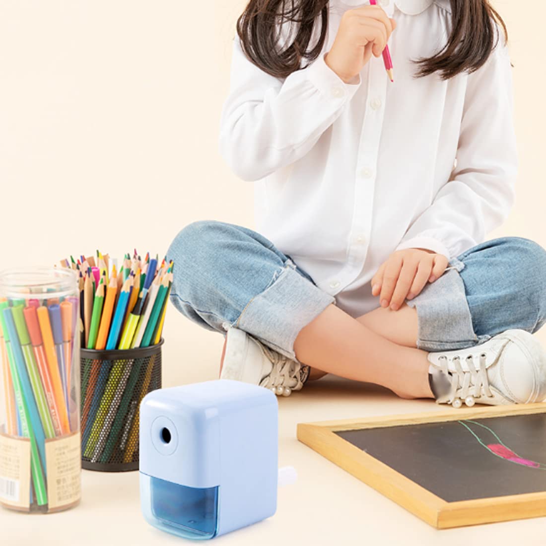 MRKU Stift in einfacher Form Automatische Stiftrolle Rutschfester Stift mit weichem Kissen Schülerwerkzeuge und Schulbedarf