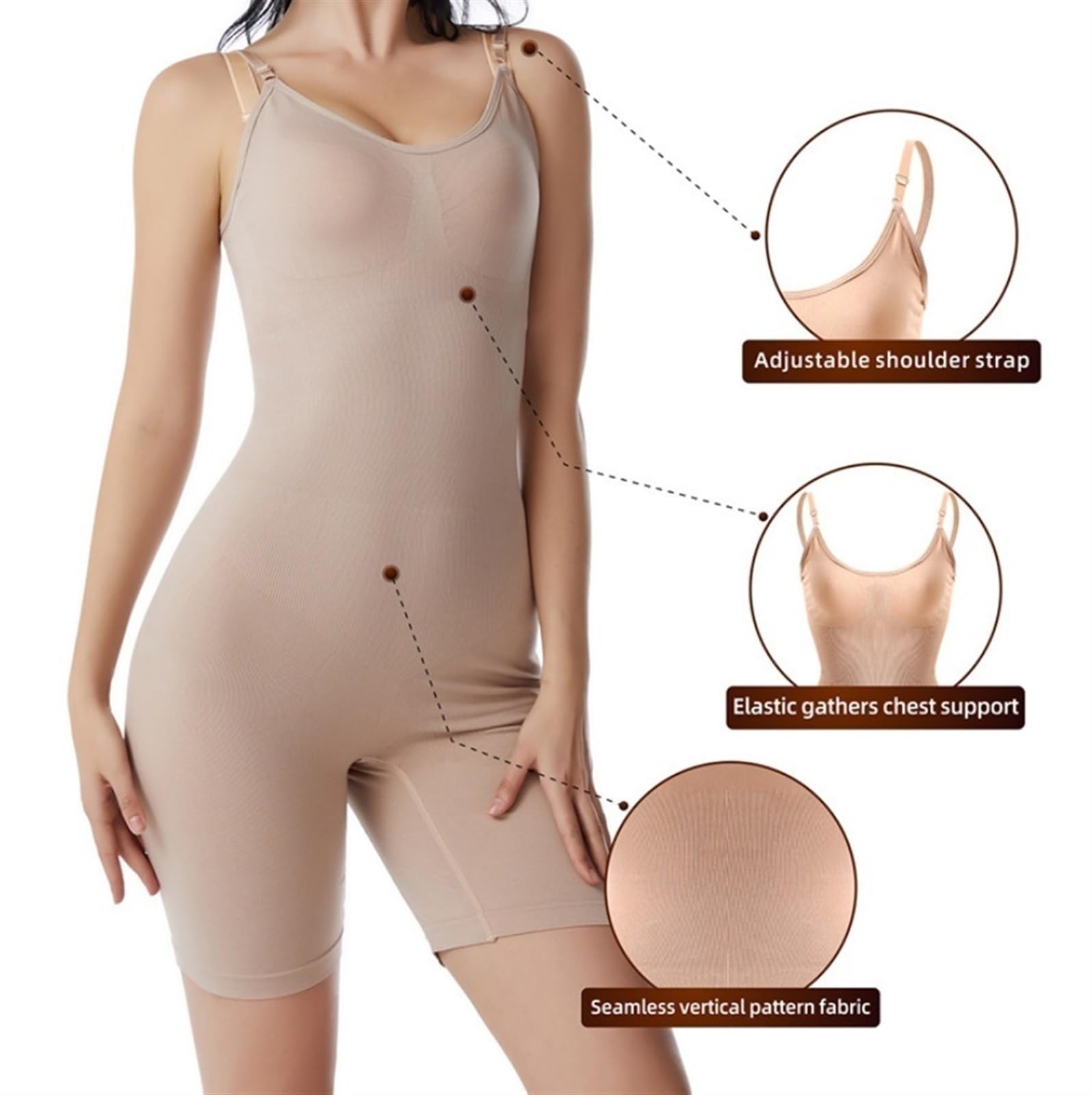 Generic QTANZIQI Bielizna modelująca dla kobiet Kontrola brzucha Fajas Body Bezszwowe figi Body bez pleców Pełne ciało