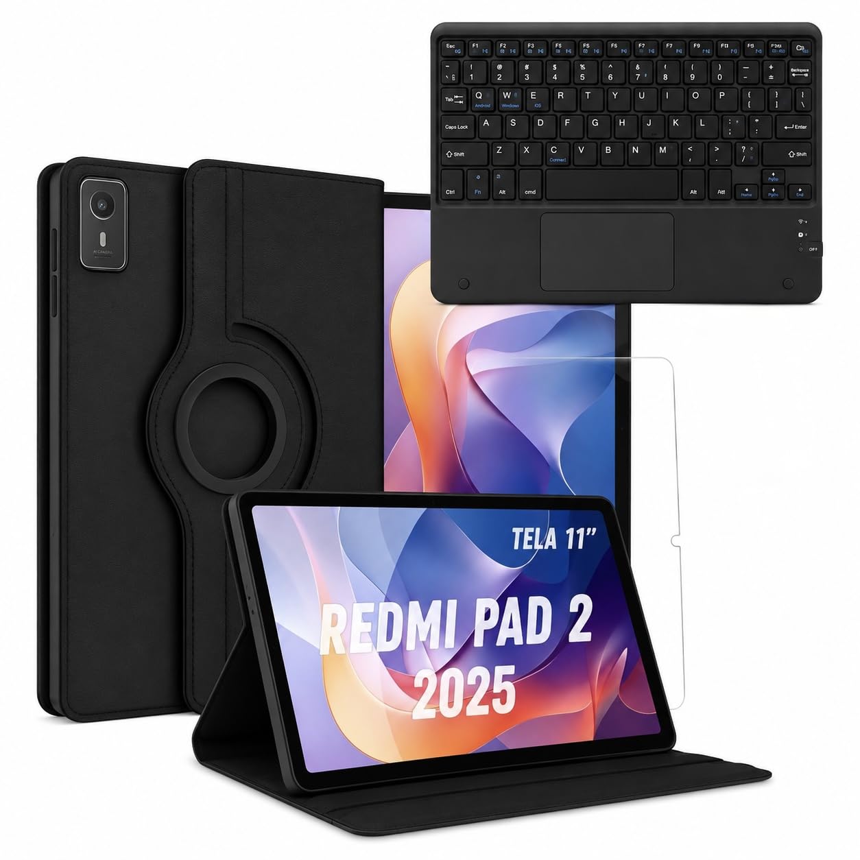 Capa Para Xiaomi Redmi Pad 2 (2025) Kit Completo (Preto). | Amazon