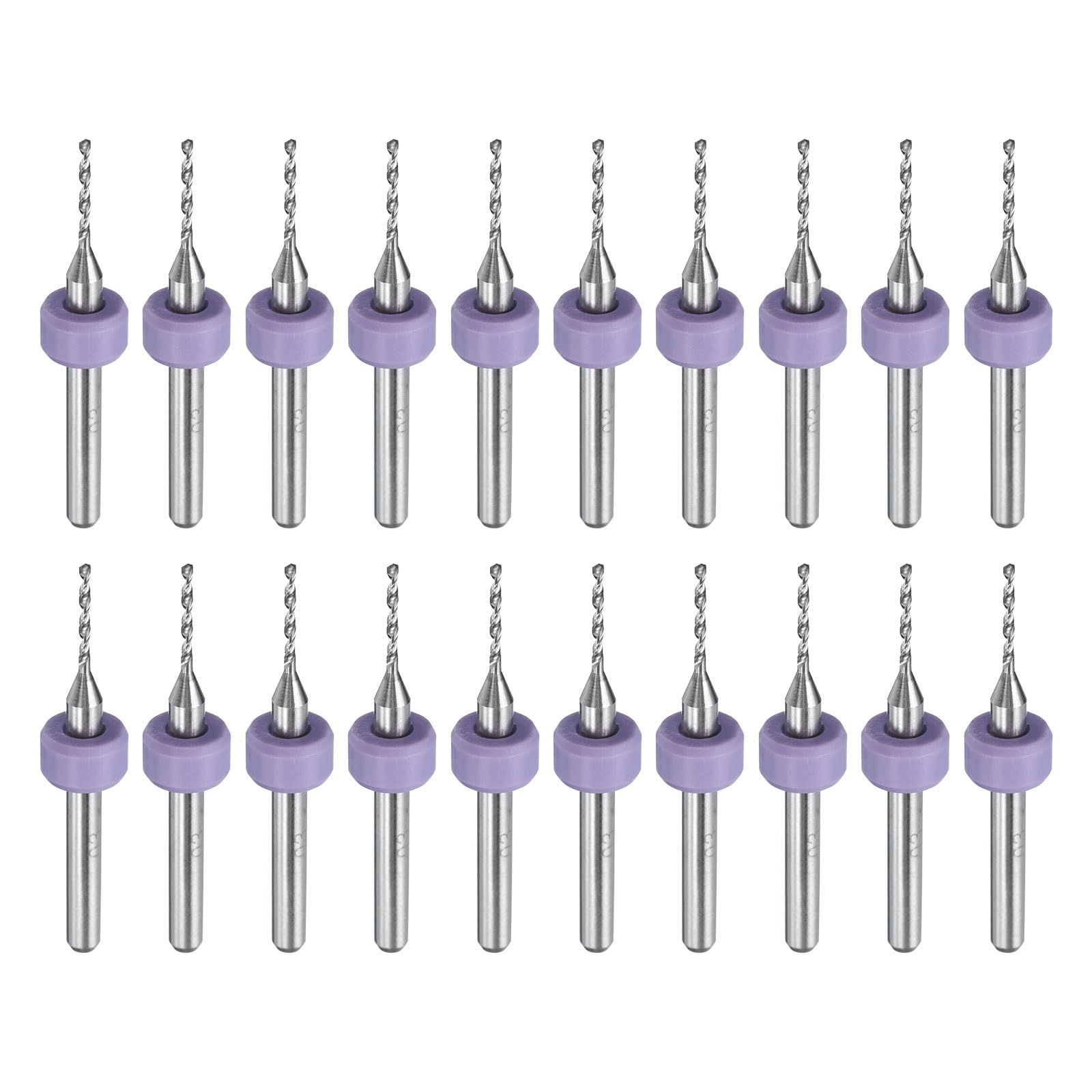HARFINGTON 20pcs Micro PCB Drill Bits 1.05mm / 0.0413" Tungsten Steel Carbide Twist Mini Drill Tool with 1/8" Shank for Printed Circuit Board Stone