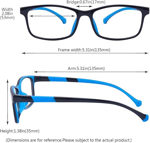 Miniatura 8 de Outray Gafas de bloqueo de luz azul para adolescentes, antifatiga ocular, protección UV, antirreflejos, gafas de computadora para juegos de edad 7-15