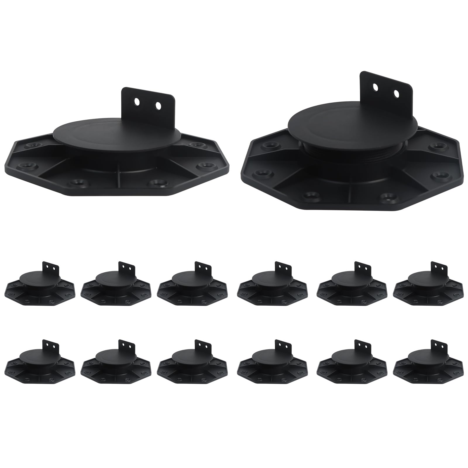 12 Pack Adjustable Decking Pedestal (18–32mm) – Plastic Deck Feet Support Base for Wood, WPC, Aluminum – Height Adjustable Floor Supports for DIY Projects
