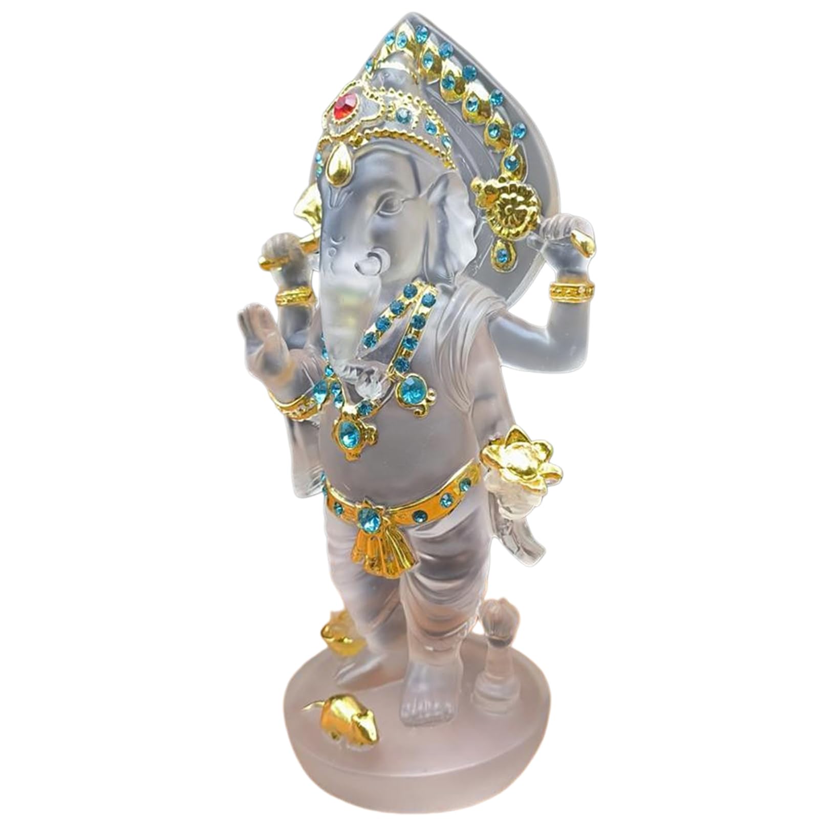 YXCQHZM Elephant God Statue Resin Sculpture Indian Ganesh Buddha Figurine Home Decor Hindu God Collectible Meditation Figurine (B)