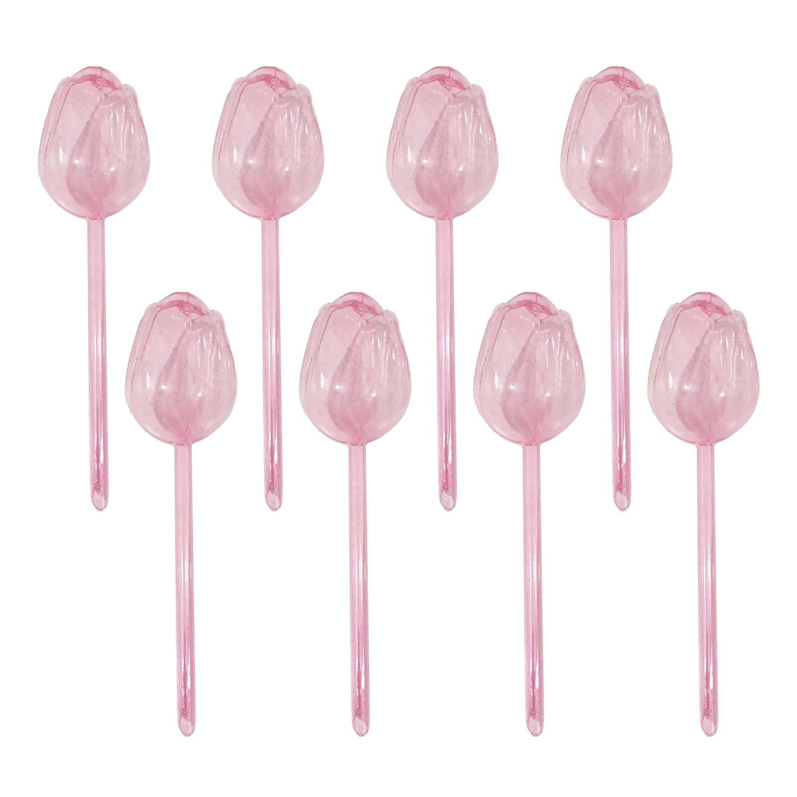 Loyliawa Pink Self Watering Globes 8Pcs Plant Watering Bulbs Tulip Self Waterings Globes Planter Insert Automatic Waterings Devices For Houseplants Indoor Outdoor Plants