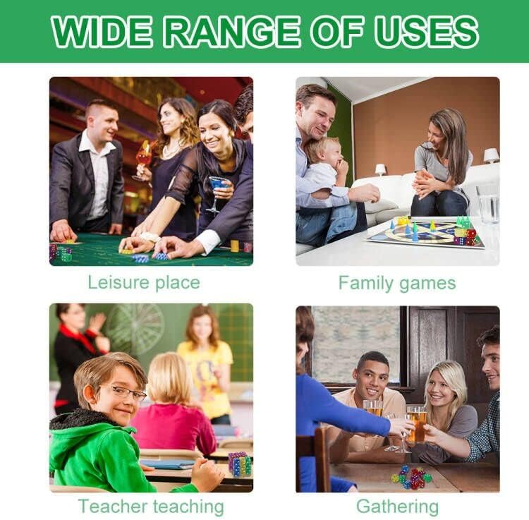 Miniatura 7 de Juego de 50 dados de 6 caras esquinas redondeadas translúcidas de alta calidad de 0551in dados a granel de colores para enseñanza en el aula juegos