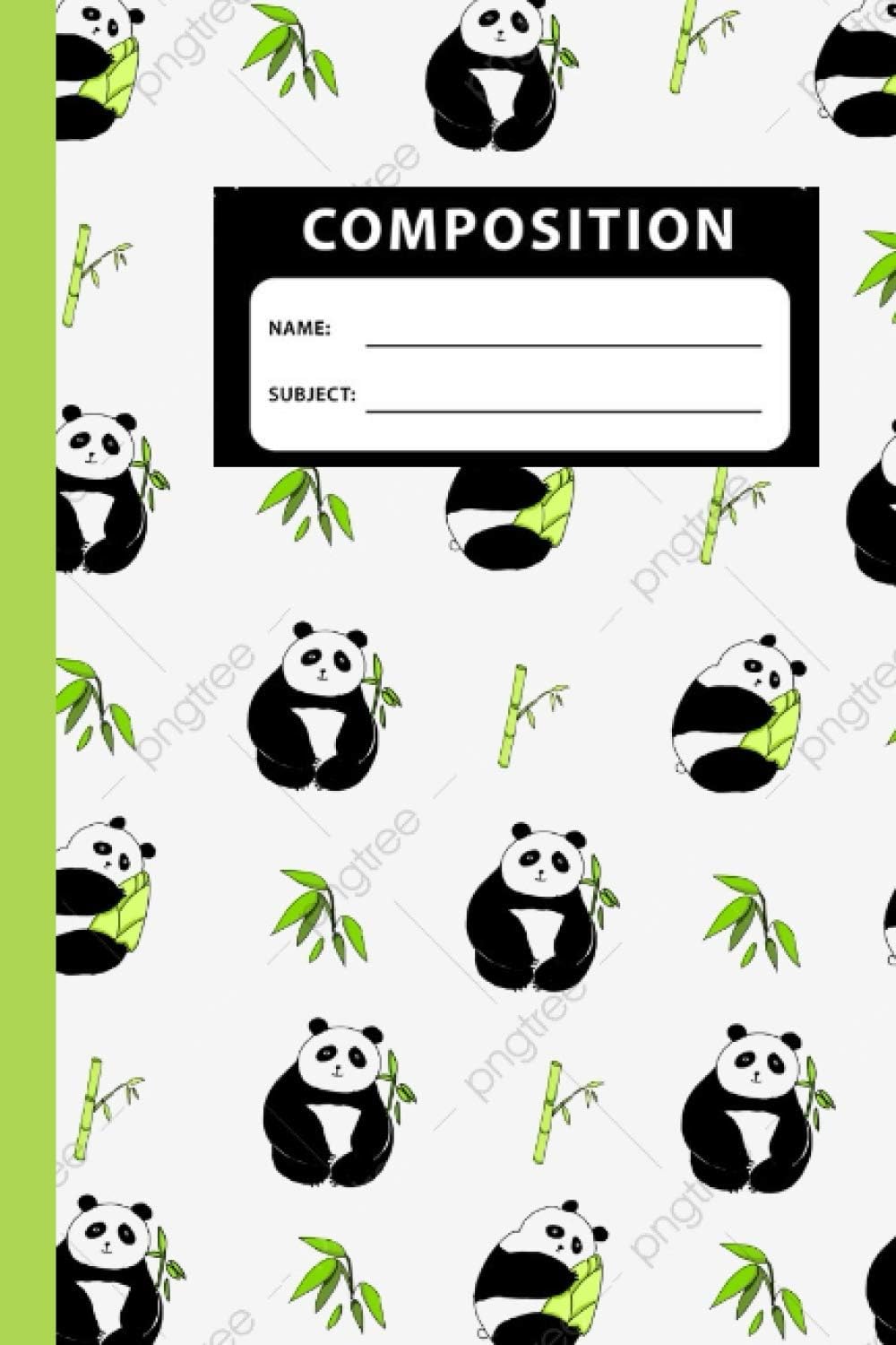 Composition Notebook: Pretty Panda Cartoon Print College Ruled Notebook for School, University and College. Nifty Lined Journal for Students, Kids and Teens for Writing & Notes