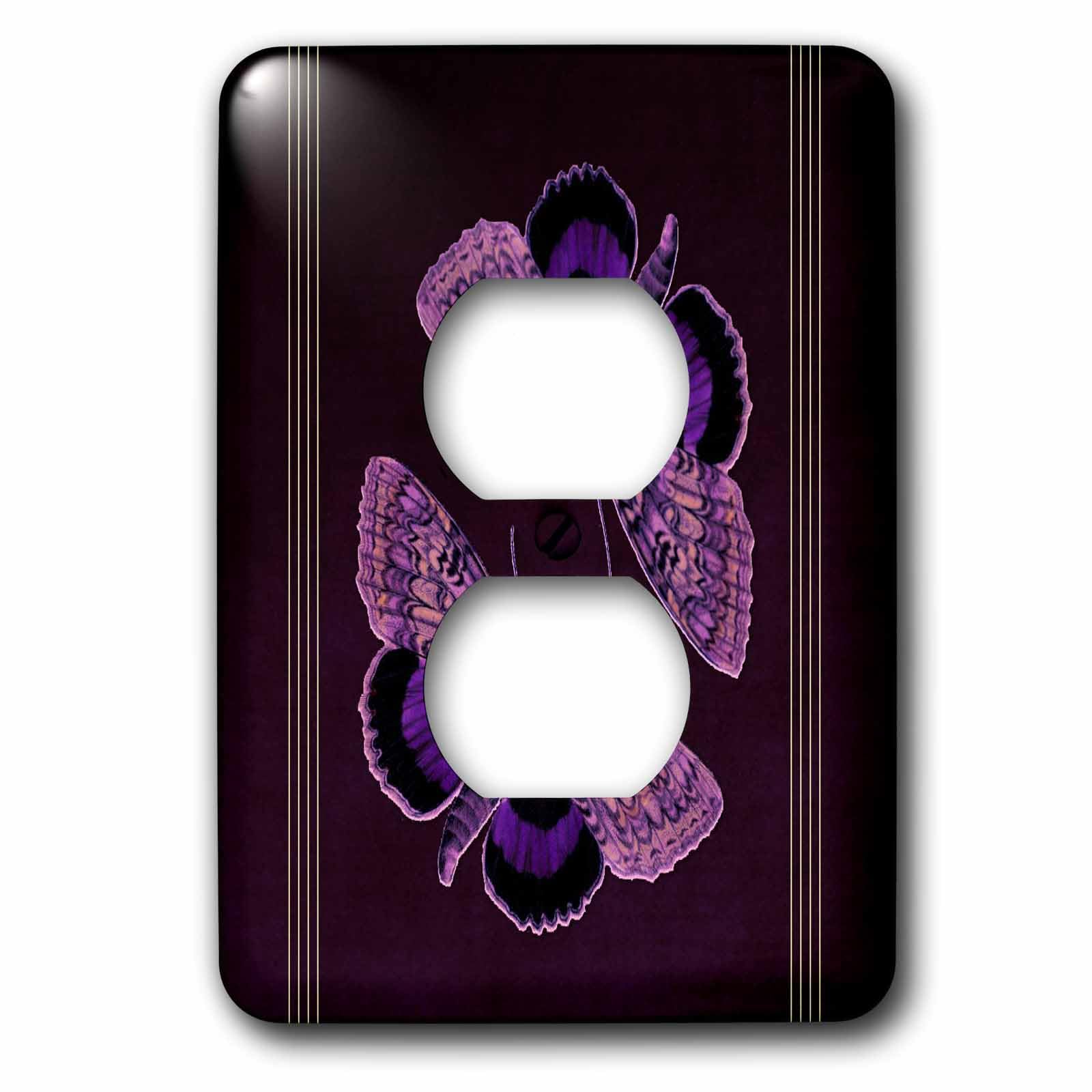 Plaque de finition papillons roses pour interrupteur salon ou chambre
