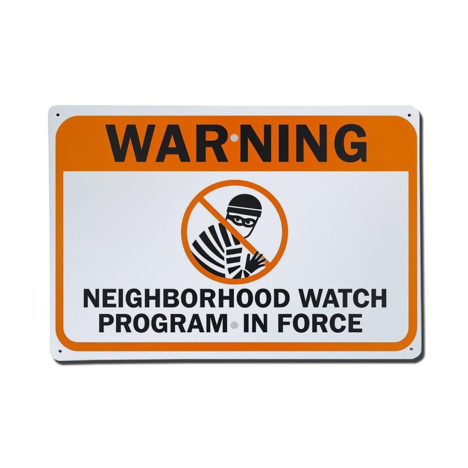 Warning Sign With Thief Symbol Retro Metal Tin Sign, Vintage Metal Poster for Home, Gaming Room, Studio Workshop,Bar,Garage Wall Art Decor 8x12 Inch