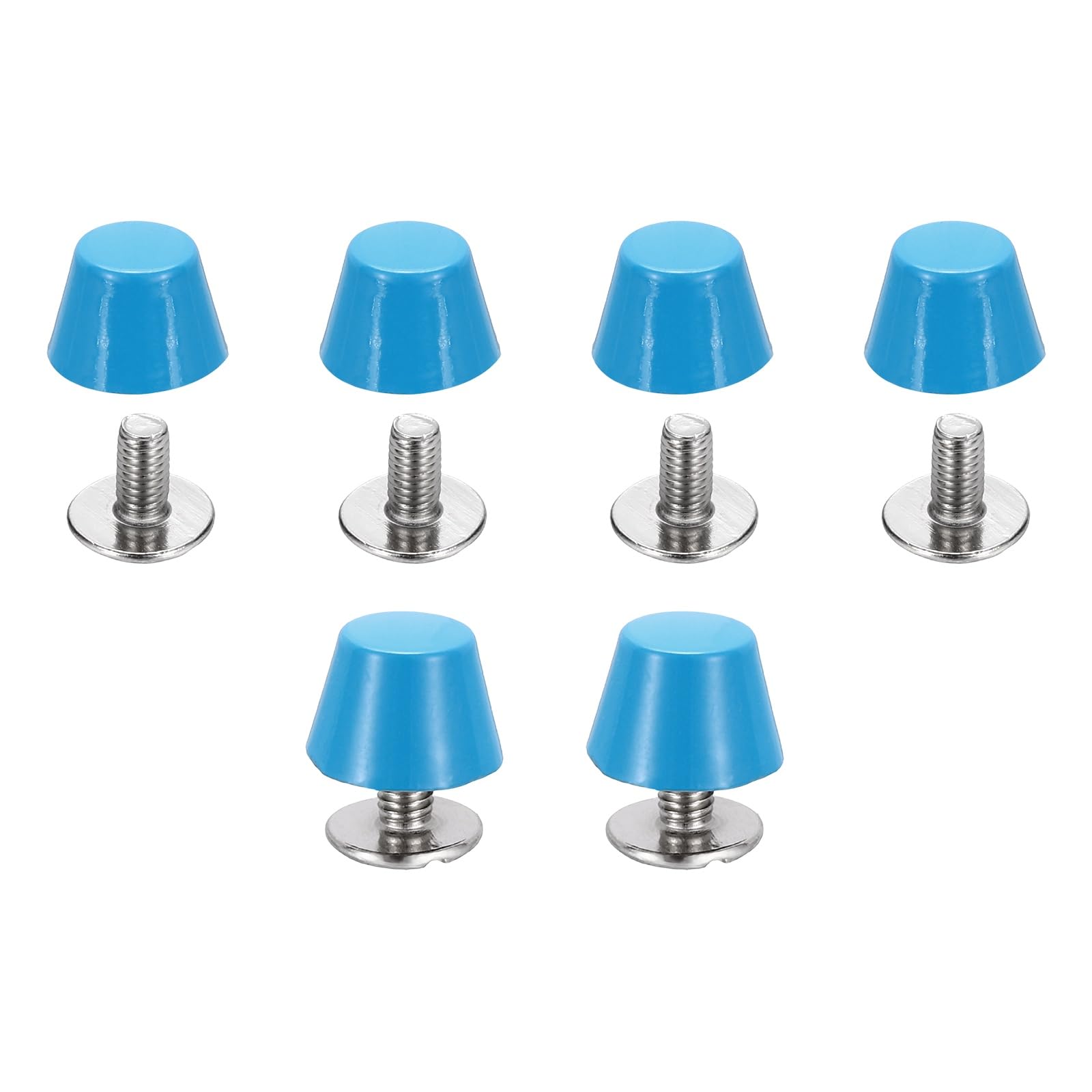 sourcing map 10 Sets Rivets Stud Handbag Purse Feet 10mm / 3/8" Screw Back Spikes Nailhead Flat Head Stud Rivet Buckle Leathercraft for Leather DIY Collar Belt Bag Totes, Blue โ image 1