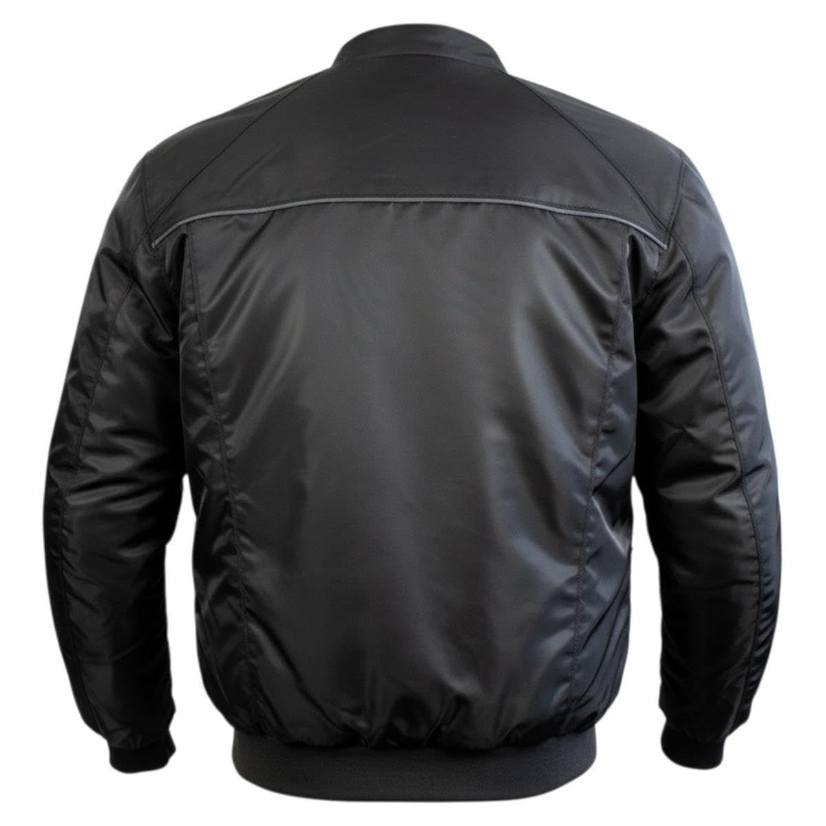 MDM Motorrad Bomberjacke Herren mit Protektoren – Motorradjacke im Flight Jacket Style, Schulter-, Ellenbogen- & Rückenprotektor, Belüftung, Bikerjacke Schwarz