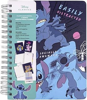 Stitch - Agenda Hebdomadaire Non Daté + Intercalaires - 19 x 24 x 2 cm