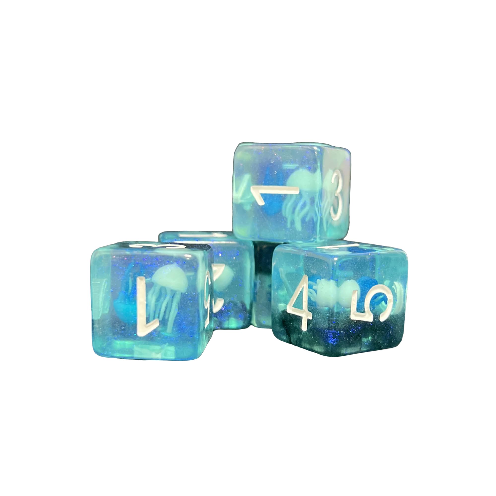 Epic Forge - Set of 5 Resin D6 Dice Insert Range – in Box – Jellyfish