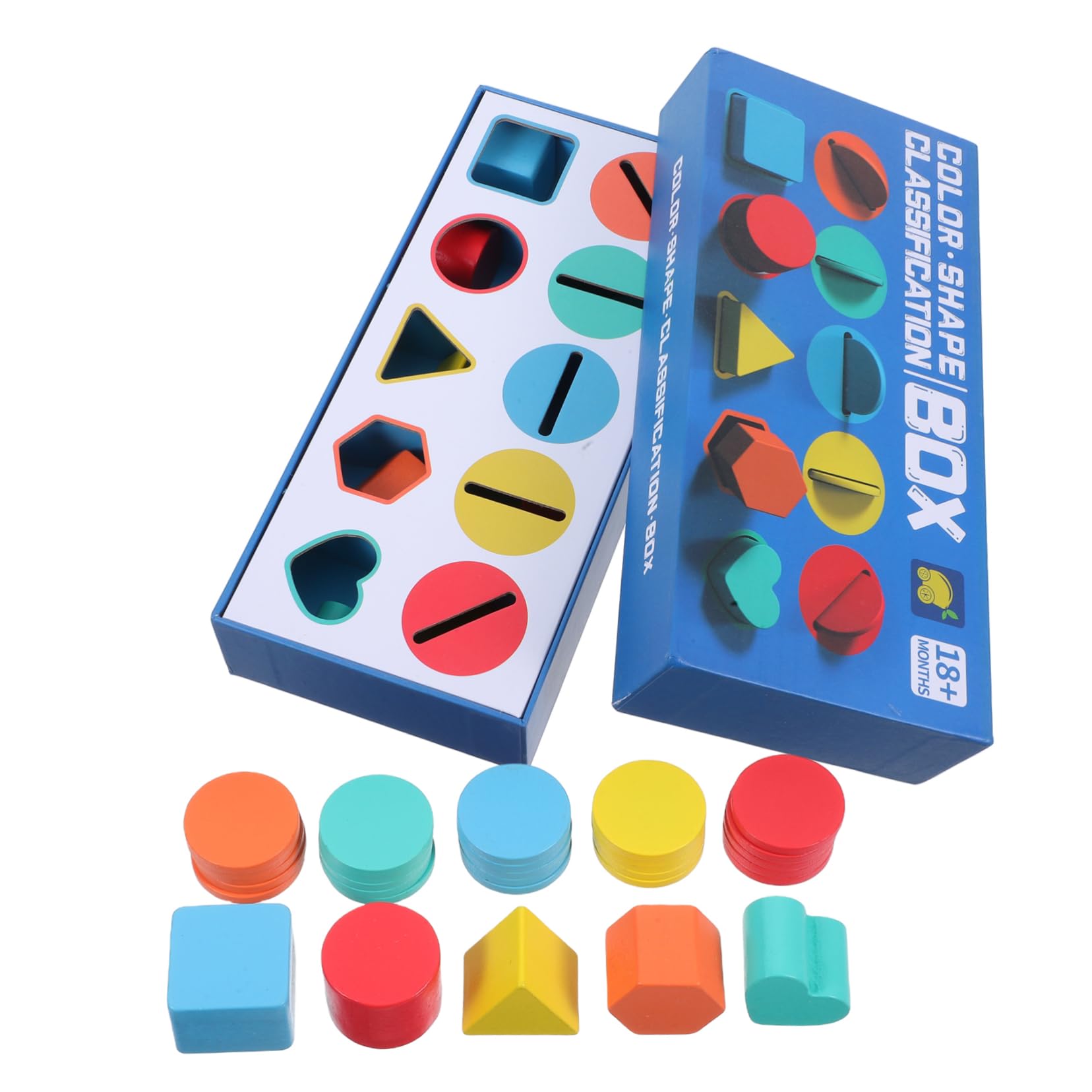 Operitacx 2 Boxen Holz Formen Sortierspiel mit Bunten Montessori Lernspielzeug für Kleinkinder Fördert Farb und Formenerkennung Motorische Entwicklung Sicheres Holzspielzeug Pädagogisches