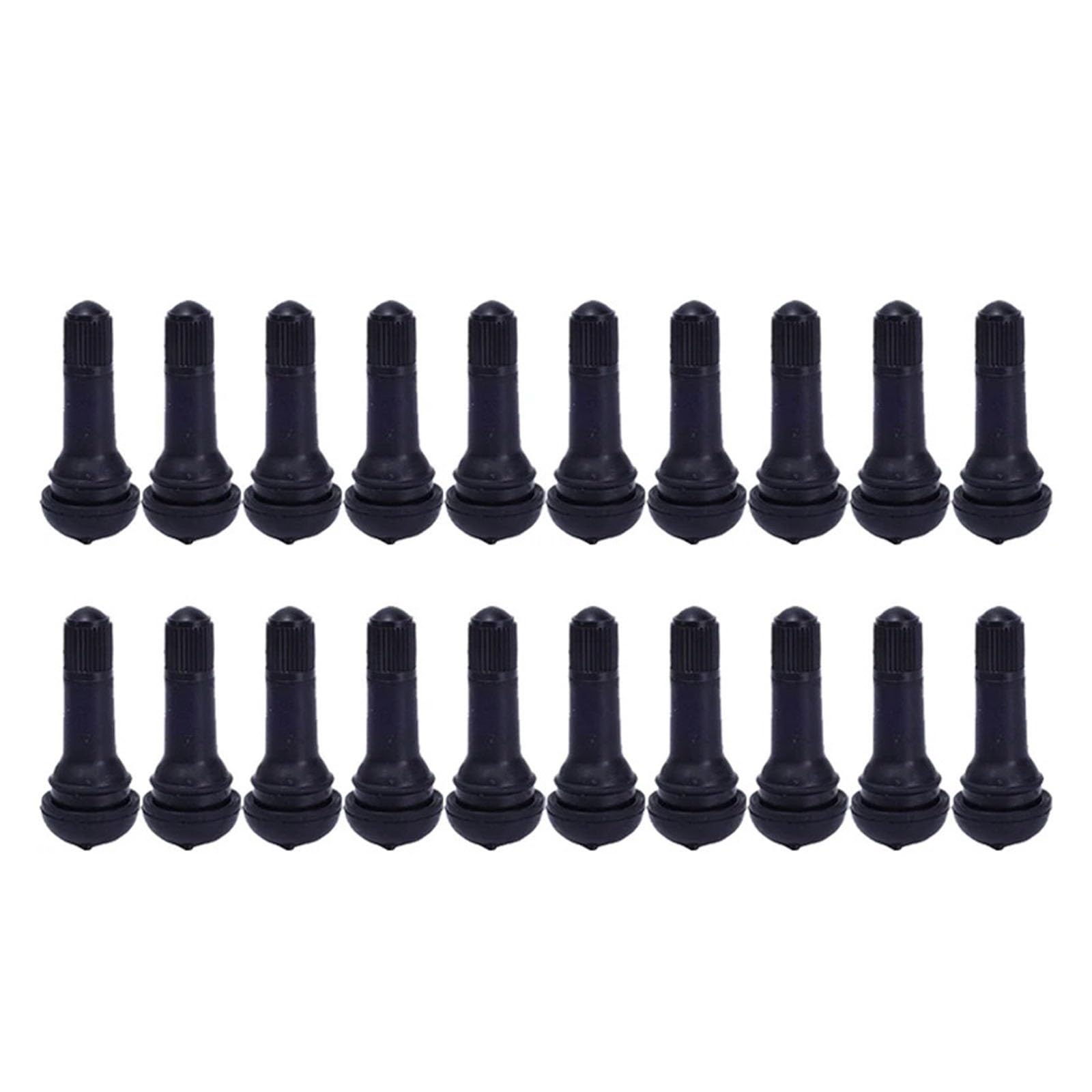Dymkie Black-20Pcs Black Tubeless Car Wheel Tire Valve Stems With Caps Snap In Type Rubber Stem Cover Accessories(Black-20Pcs)