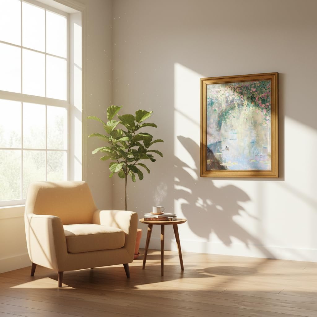 Vintage Gold Framed Wall Art Garden Rose Cute Animals Painting Picture Wall Decor Impressionist Pond Duck Poster Print Artwork for Living Room Bedroom Bathroom Home Decoration