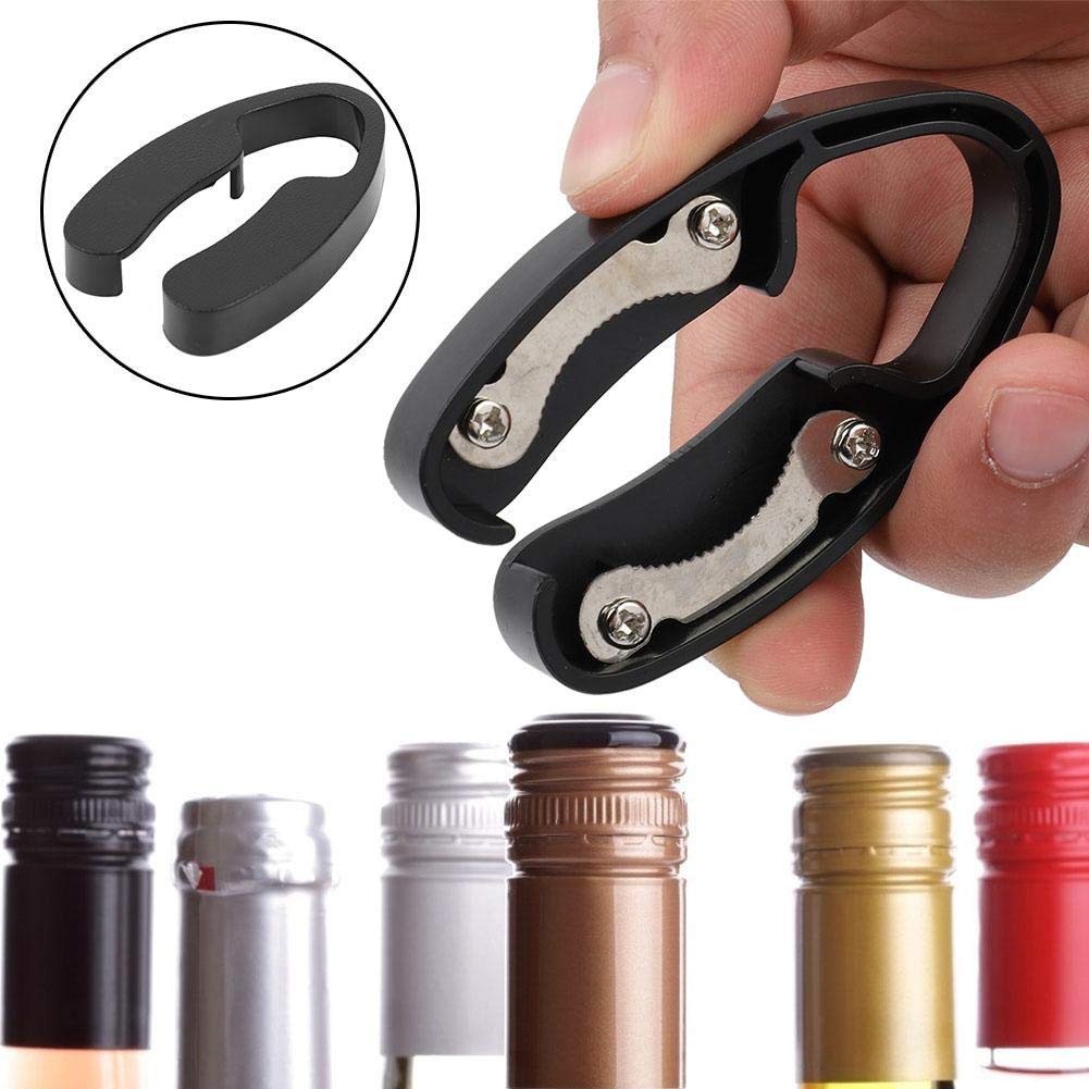 Taglierina facile della carta della stagnola della lama apri del vino per le bottiglie di vino Opener dell'involucro della latta(black)