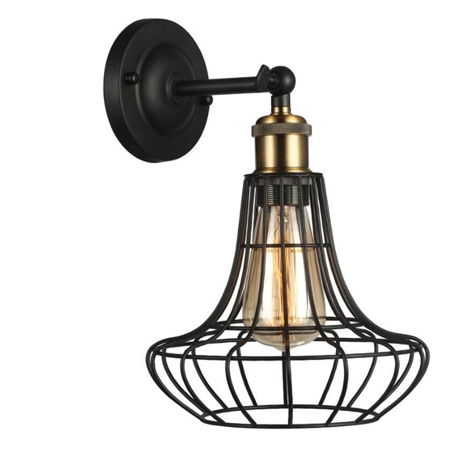 SMCCYYSD Wall Lamp, V-Intage Industrial Sconce E-Dison Lamp Adjustable Brass Finished Copper Head Retro Light Fixtures Metal Perfect For Kitchen Dini