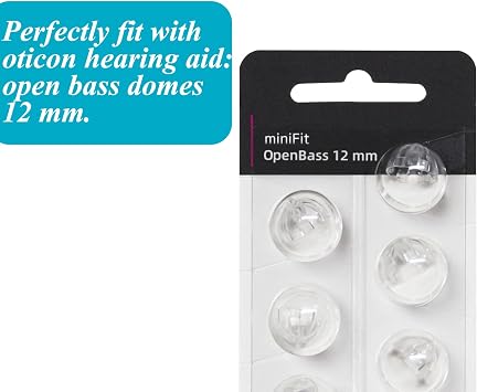 Oticon交換用補聴器ドーム、Oticon Miniifitオープンバスベントドーム12mm/2パック、Oticon補聴器用品用ユニバーサルドーム。
