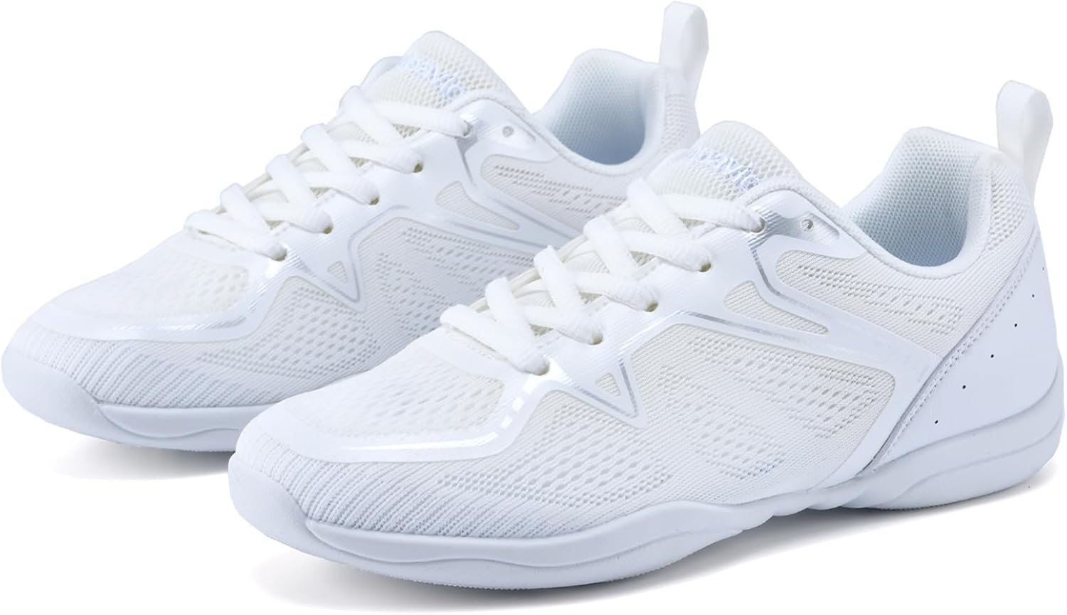 DADAWEN Girls Cheer Shoes White Cheerleading Shoes Dance Athletic Training Tennis Breathable Women Youth Lightweight Competition Cheer Sneakers