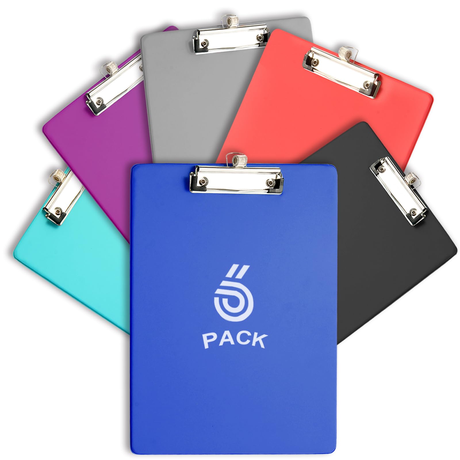 Plastic Clipboard with Pen Holder, Clip Boards for A4 Letter Size,Holds 100 Sheets 8.5x11 Inch Papers, 6 Pack Assorted Colors Clipboards with Hanging