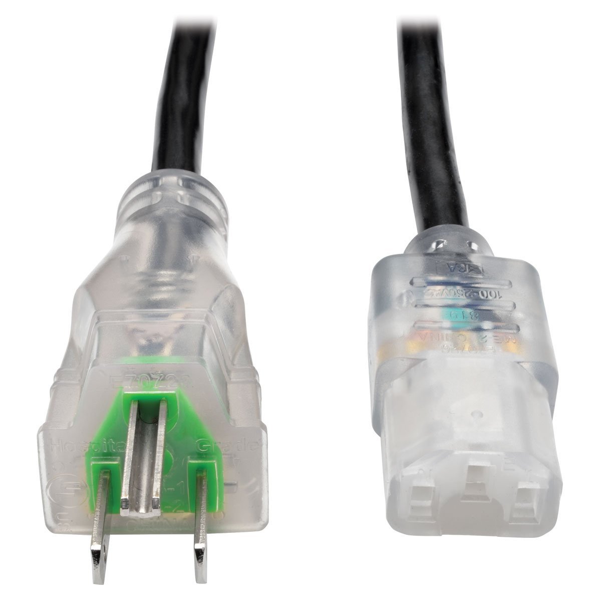 Tripp Lite P006-015-HG13CL 4.57 m Male connector/Female connector, NEMA 5-15P, C13 coupler, SJT, Black
