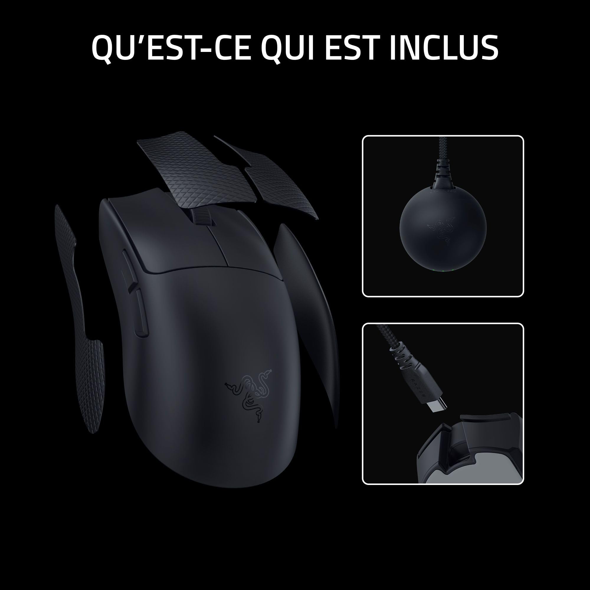 Razer Viper V4 Pro - Souris Gaming Esport sans Fil symétrique - Ultra légère 49 g - HyperSpeed Gen-2 avec fréquence de 8 KHz - Capteur Focus Pro 50K - Molette Optique - PC/Mac | Noir
